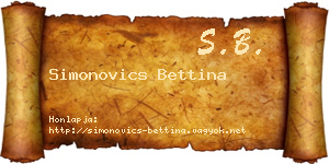 Simonovics Bettina névjegykártya